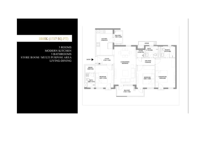 3 BHk Layout Ireo Corridor